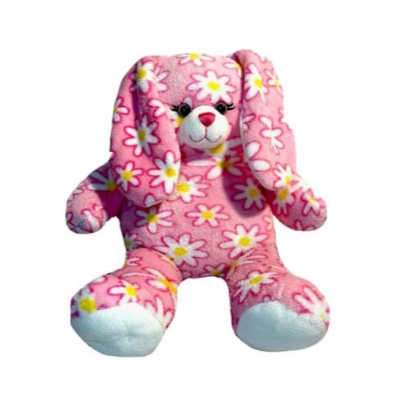 Build A Bear Workshop BABW Rabbit Pink With Daisy Flowers Plush Easter Bunny - Picture 1 of 2